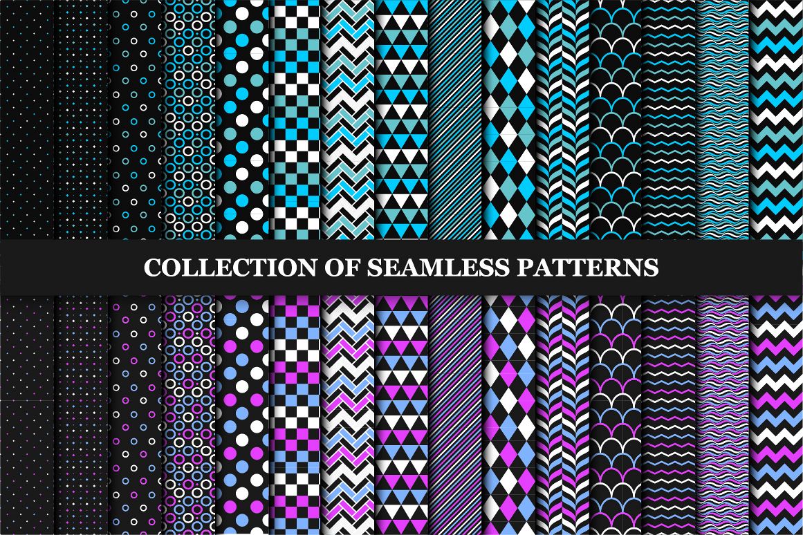Collection of seamless patterns. example image 1