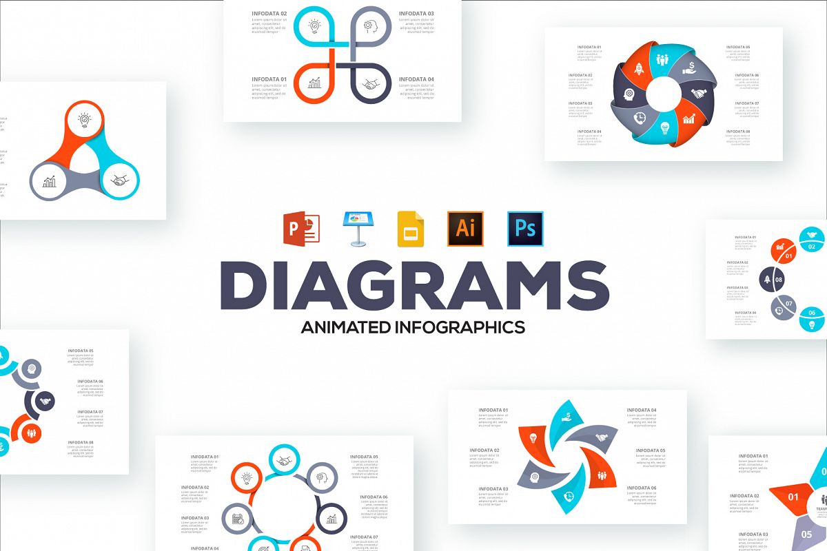 Diagrams animated infographics presentations example image 1