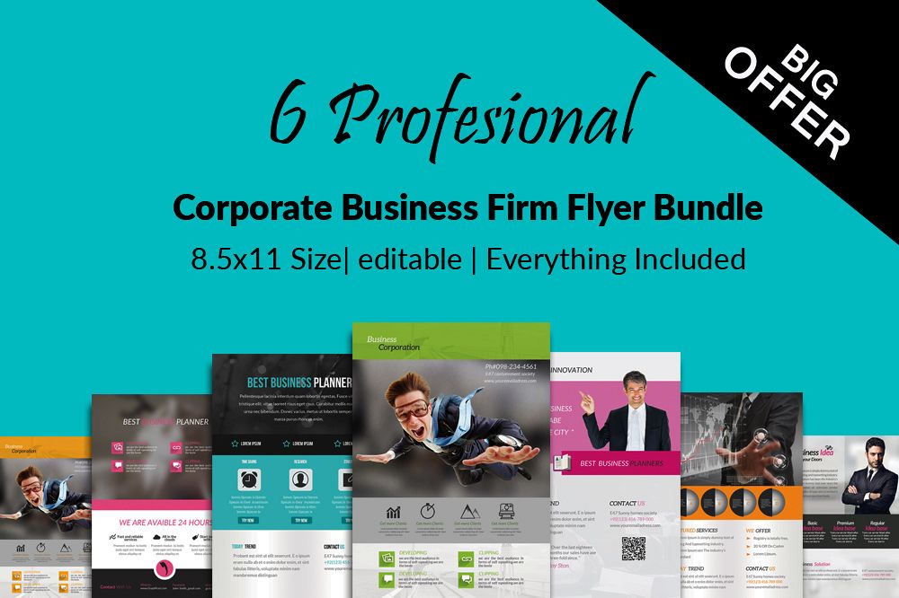 6 Creative Business Flyers Bundle example image 1