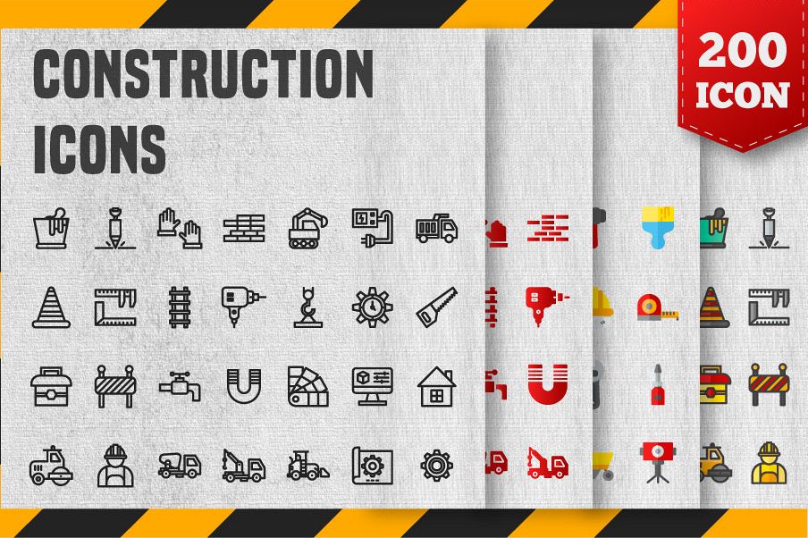 200 Construction Icon Pack example image 1