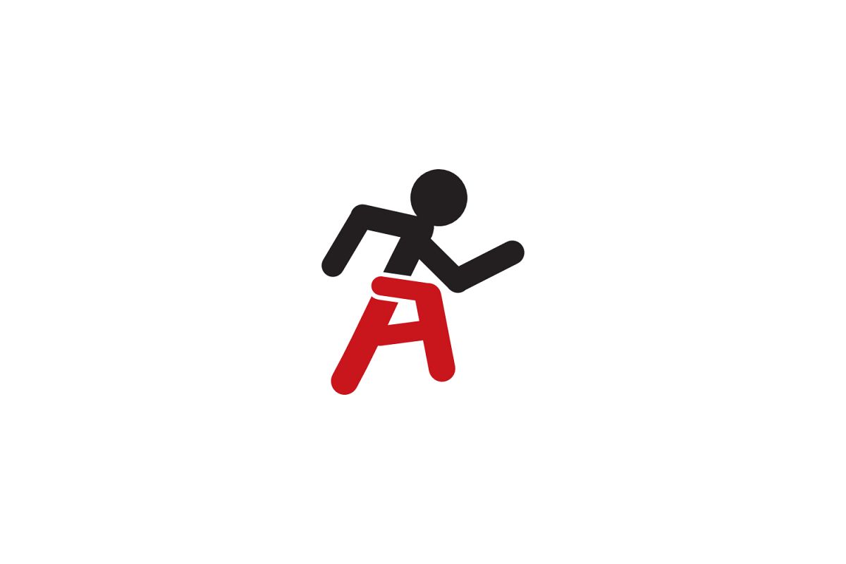 a letter running logo example image 1