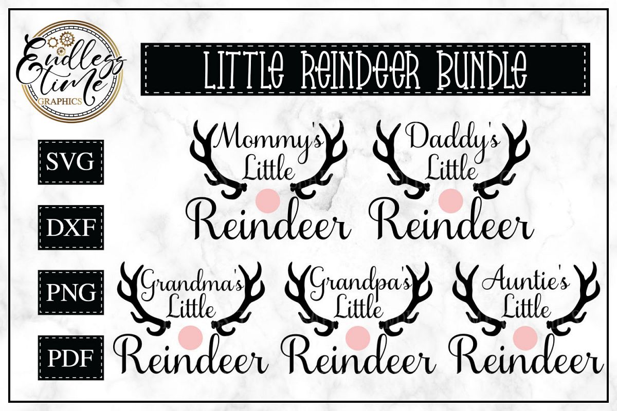 Mommy's Little Reindeer Christmas SVG example image 1