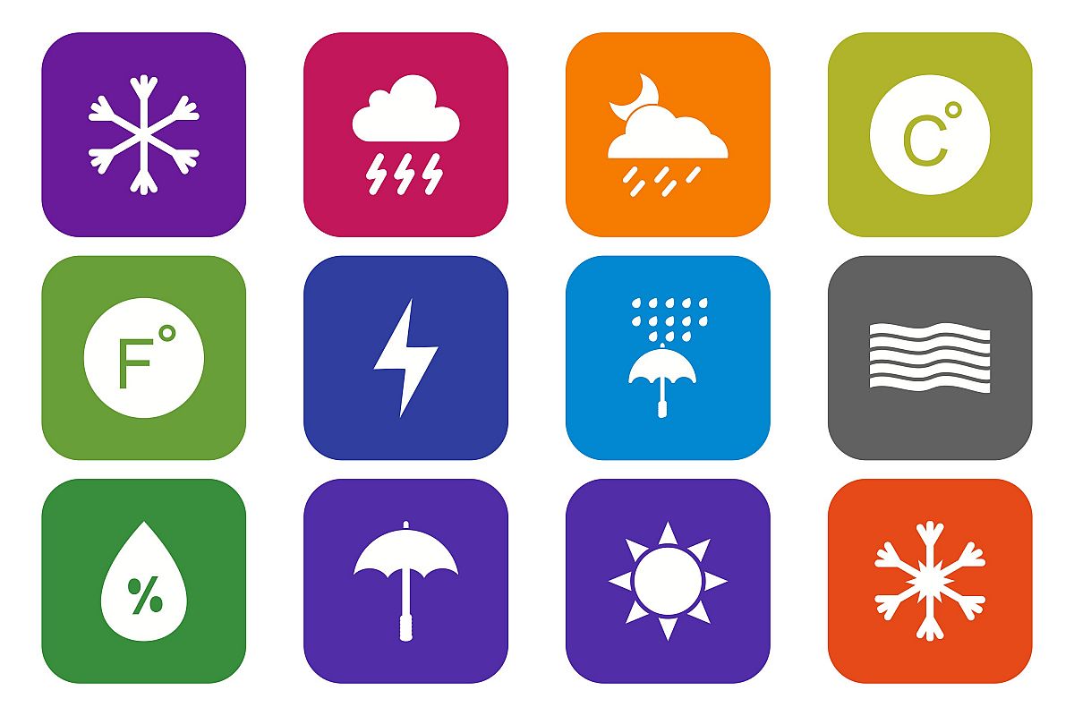 Set Of Weather And Season Icons example image 1