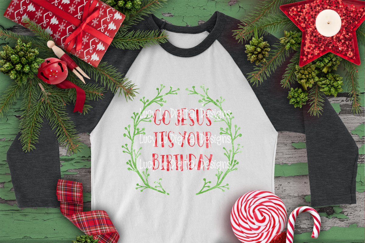 CHRISTMAS - Watercolor Go Jesus It's Your Birthday example image 1