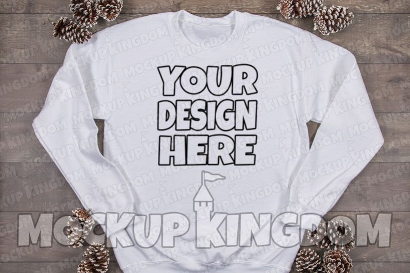 Unisex Crew Neck Sweatshirt Mockup, Christmas Mockup example image 1