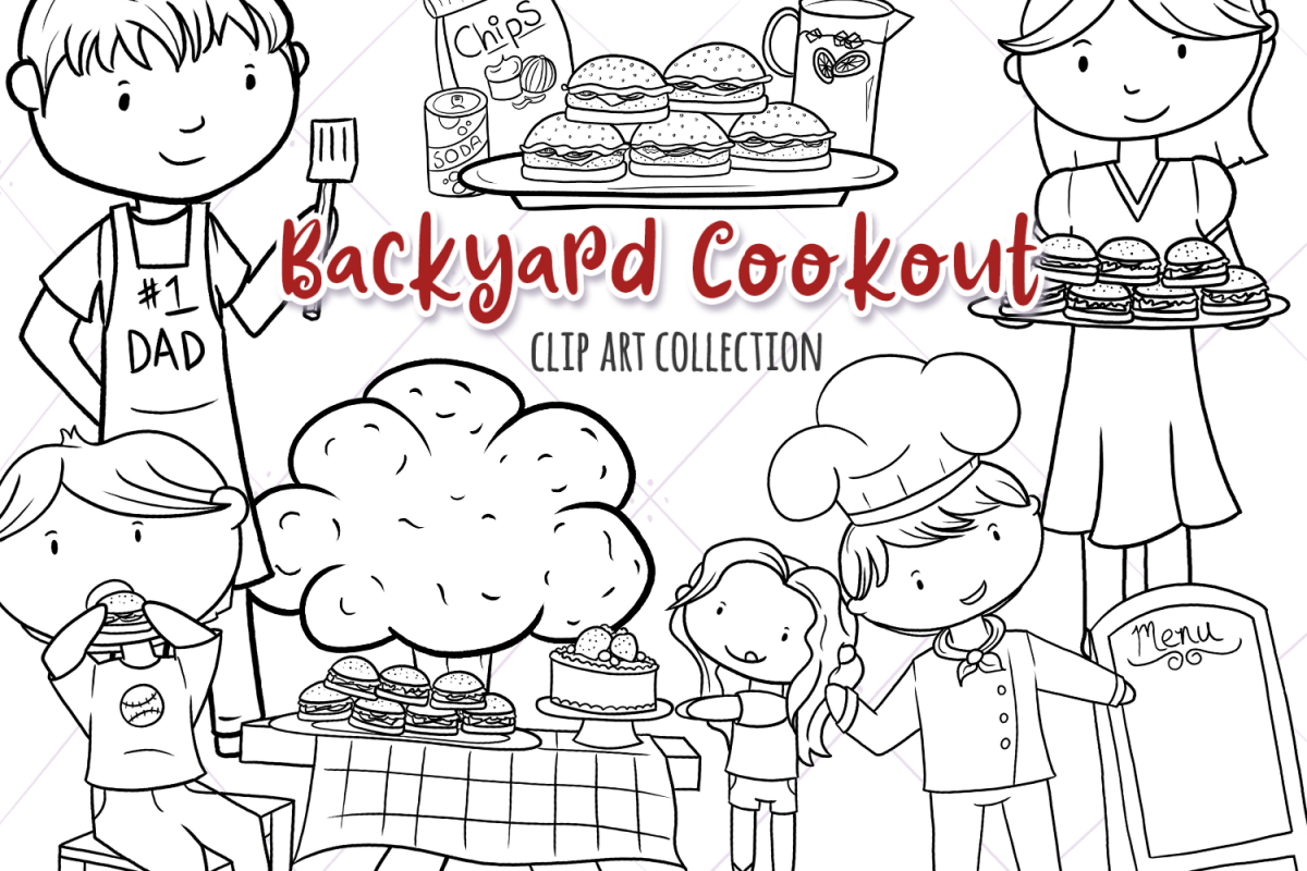 Backyard Cook Out and BBQ Digital Stamps example image 1
