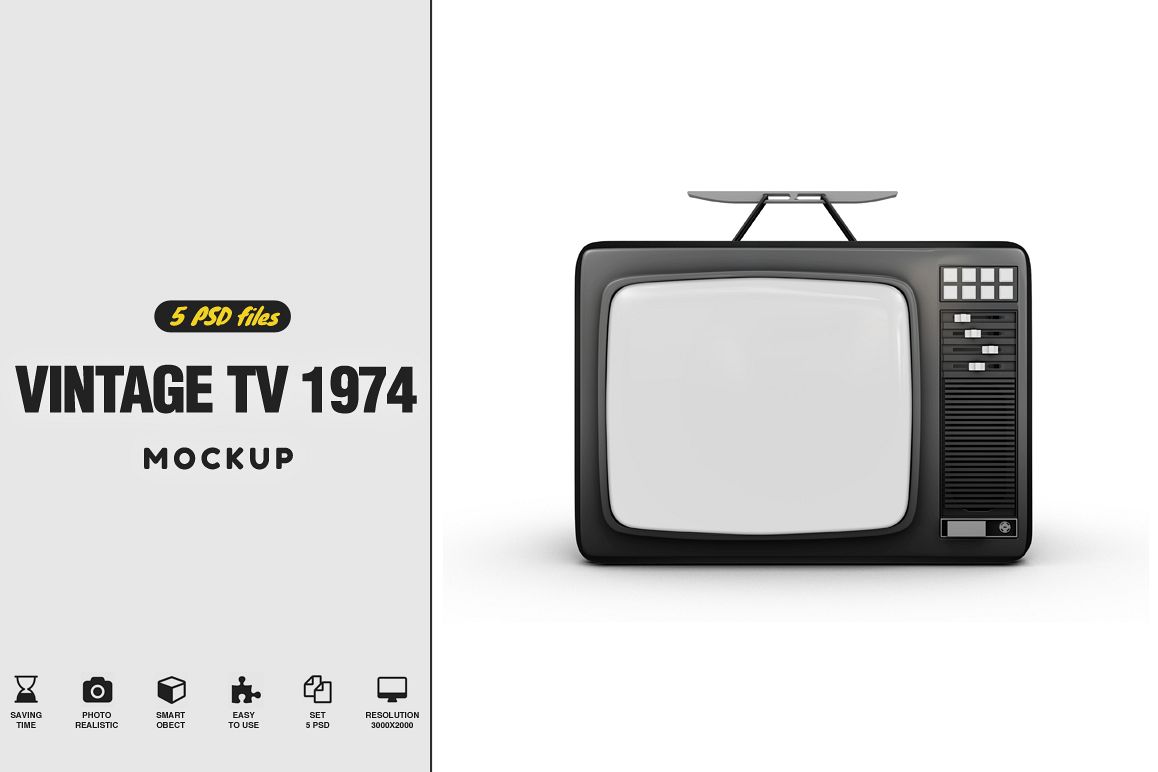 Vintage TV Mockup example image 1