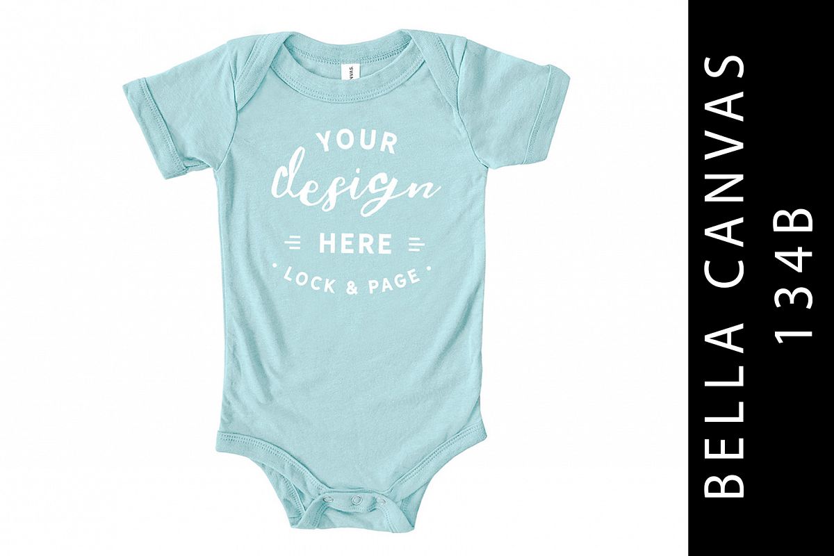 Baby Bella Canvas 134B Romper Mockup Suit Ice Blue example image 1