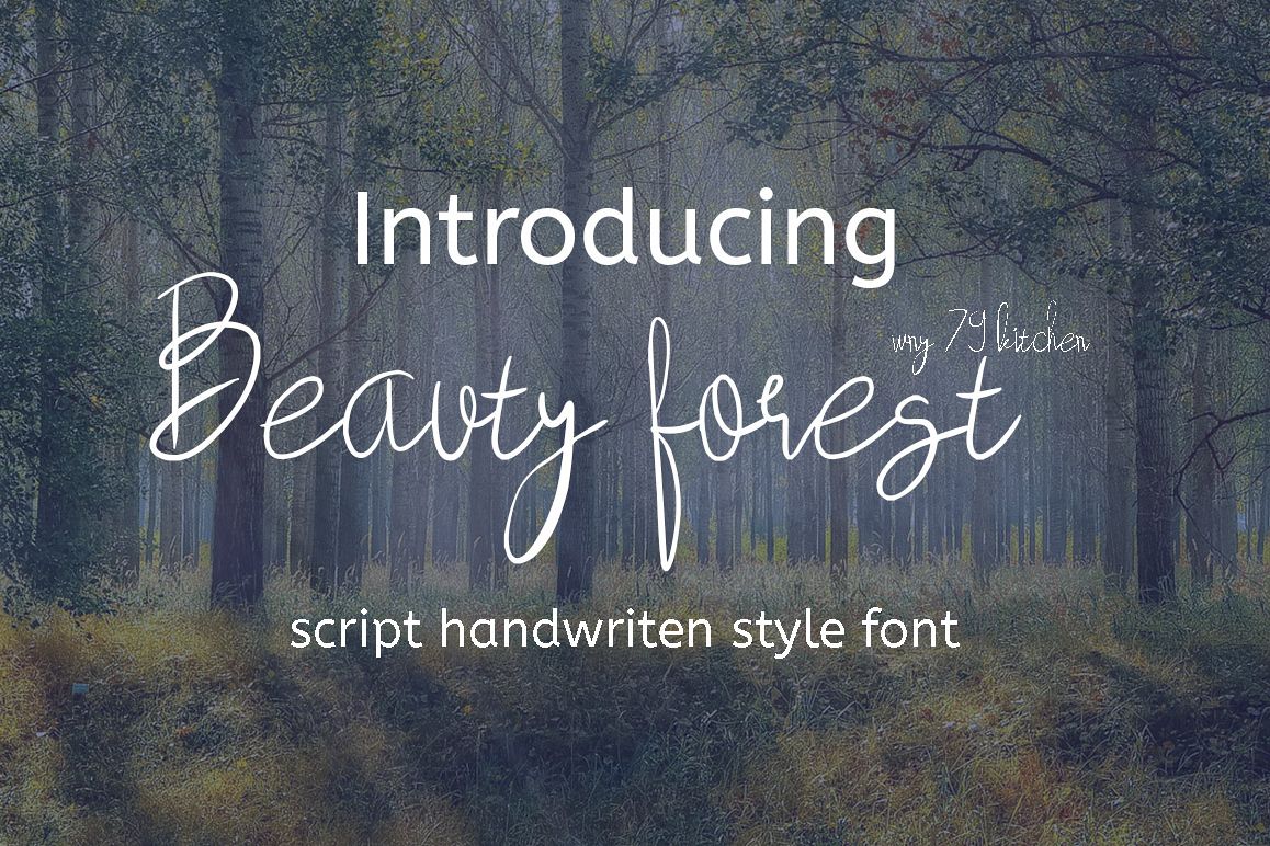 beauty forest script handwritten font example image 1
