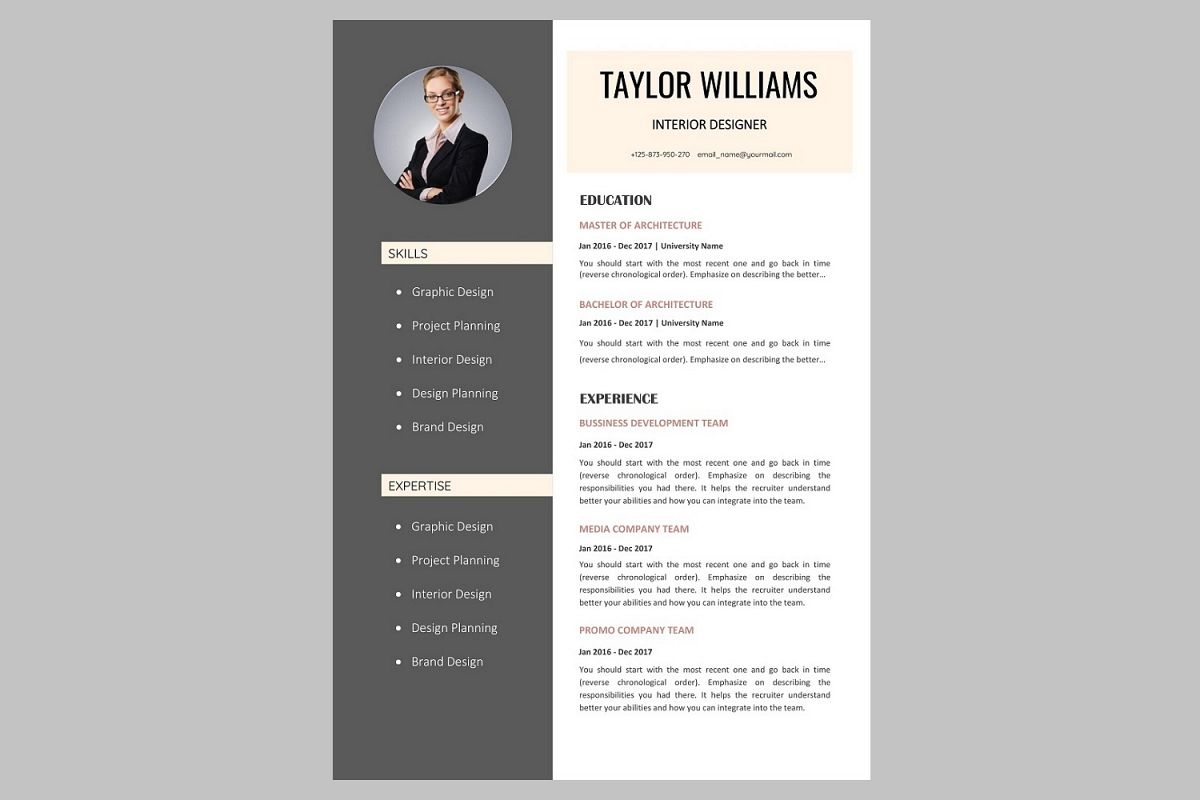 Creative resume template / CV example image 1