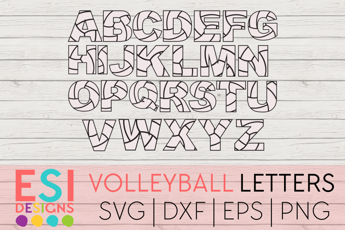 Volleyball Letters Full AZ Alphabet SVG DXF EPS PNG