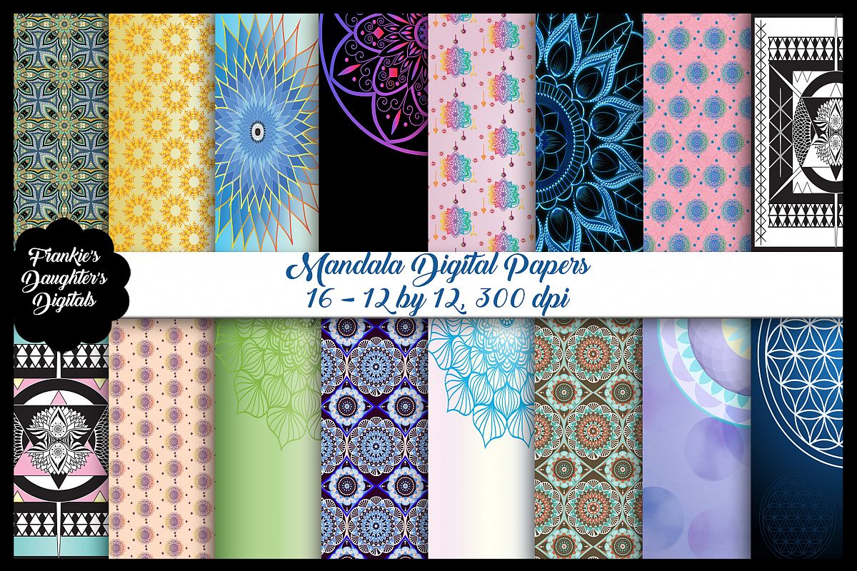 Mandala Digital Papers example image 1