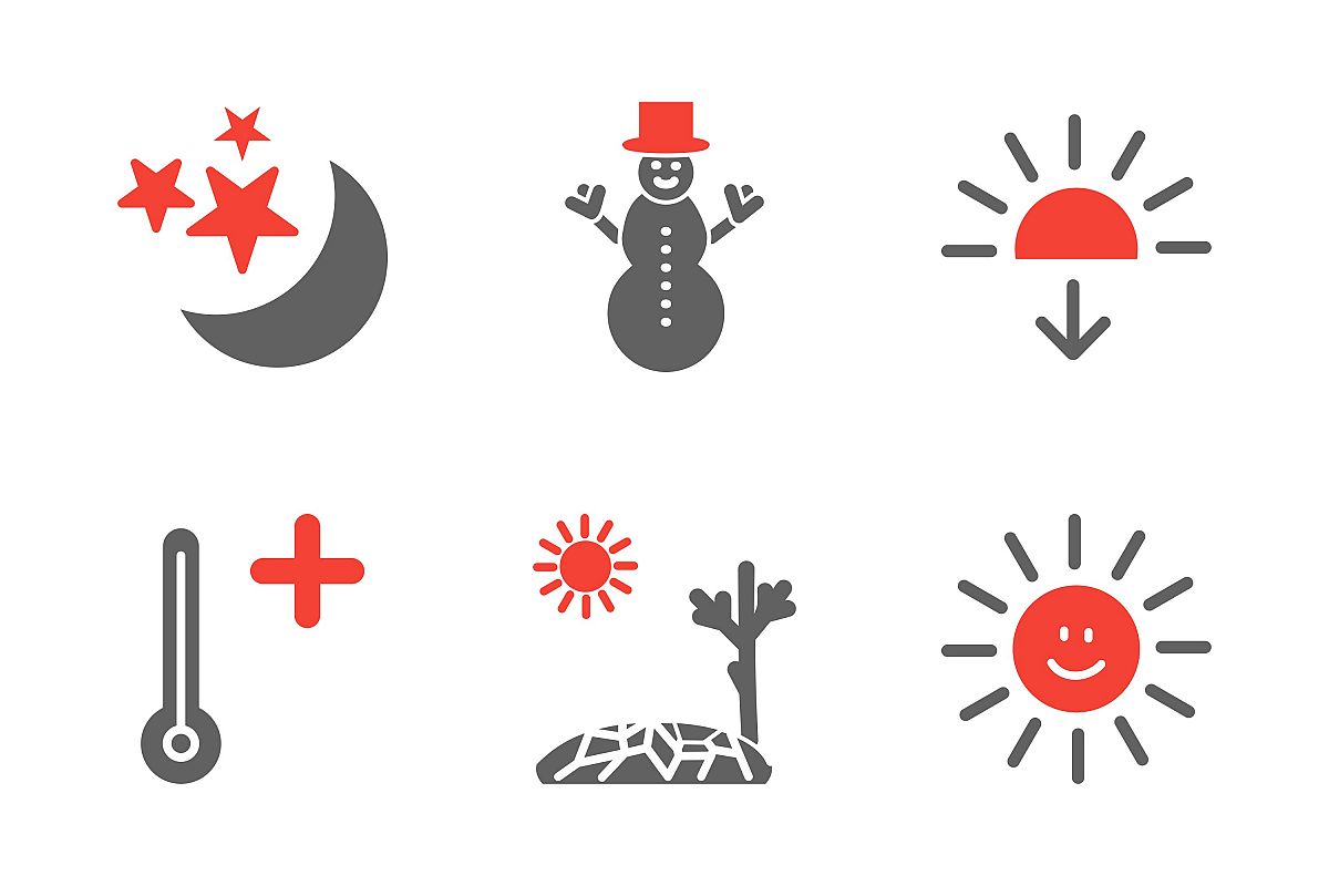 Set Of Weather And Season Icons example image 1