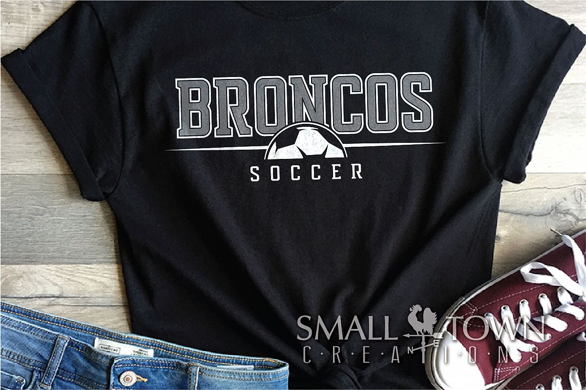 Bronco Soccer, Logo, Team, Sports, PRINT, CUT & DESIGN example image 1