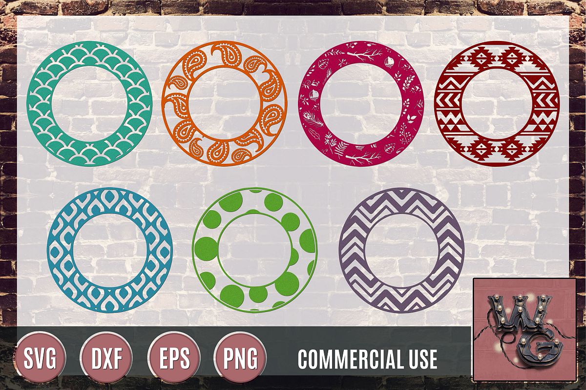 Circle Patterns SVG DXF PNG EPS Commercial example image 1