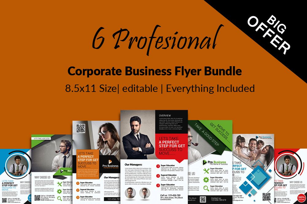 6 Multi Use Business Flyers Bundles example image 1
