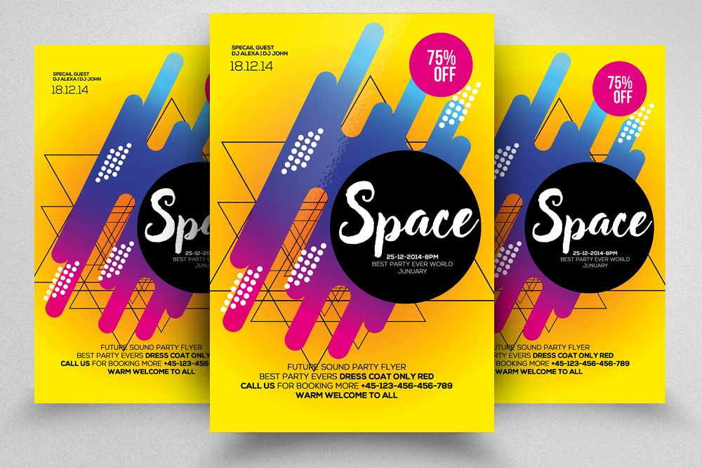 Space Futuristic Flyer/ Poster Template example image 1