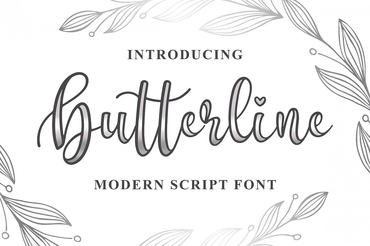 Butterline - Modern Script Font example image 1