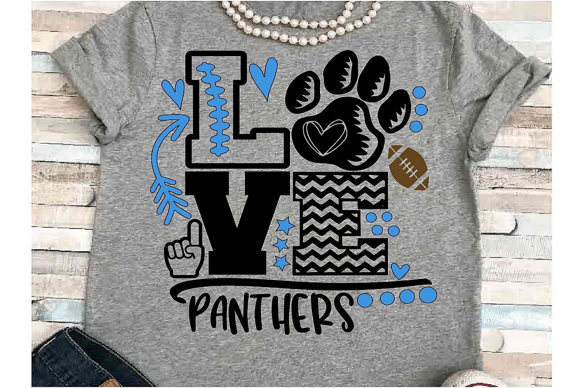 Football SVG DXF JPEG Silhouette Cameo Cricut panthers mom example image 1