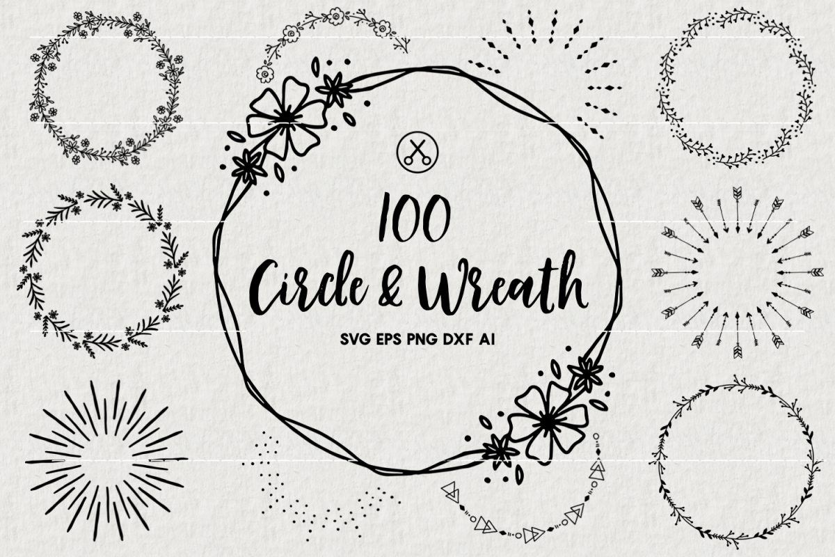 Download 100 Wreaths and Circles SVG Bundle -VB