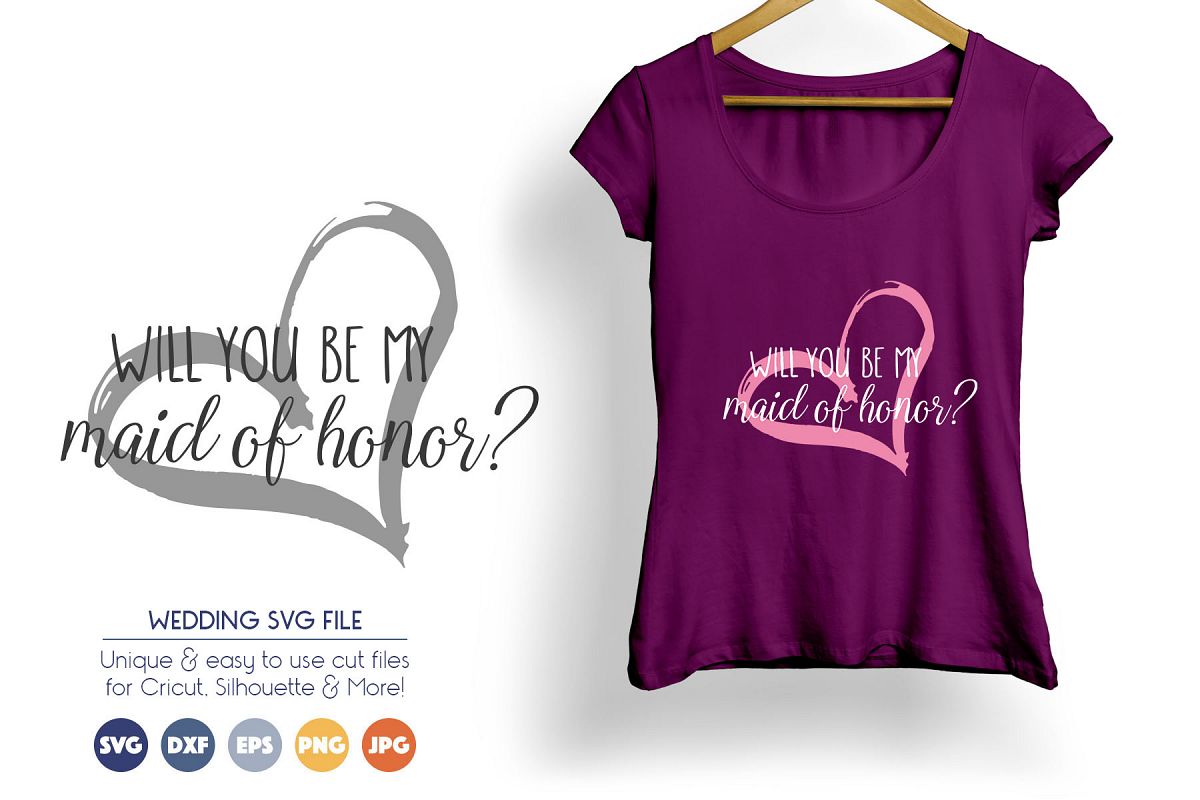 Download Wedding SVG Cut Files - Maid of Honor