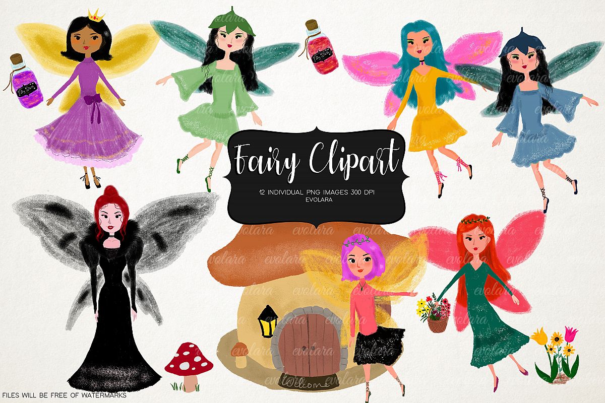 Fairy Clipart Fairies Clipart Cute Fairytale Floral Nursery example image 1