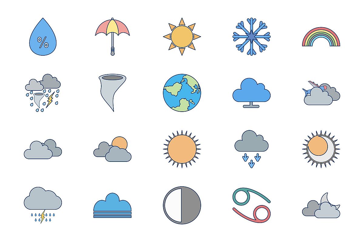 Set Of Weather And Season Icons example image 1