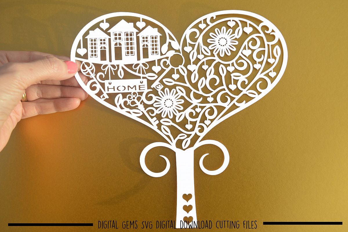 Tree paper cut SVG / DXF / EPS files example image 1