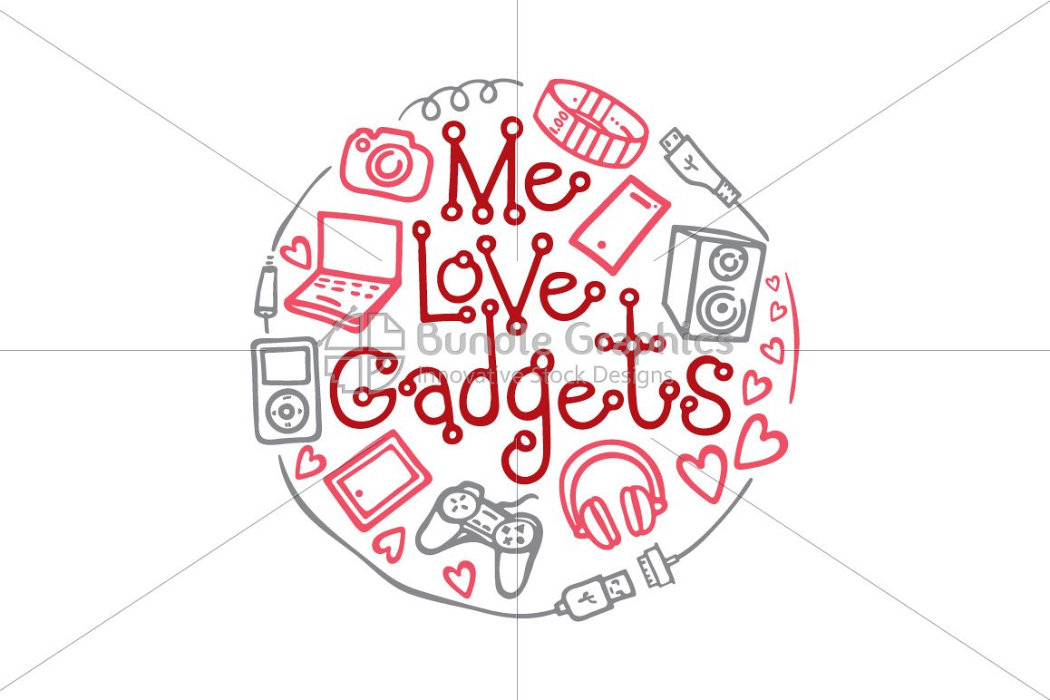 Me Love Gadgets - Vector Graphic Illustration example image 1