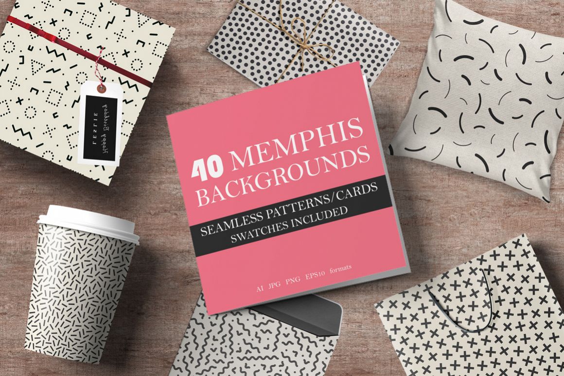 40 Memphis seamless patterns. 80-90s example image 1