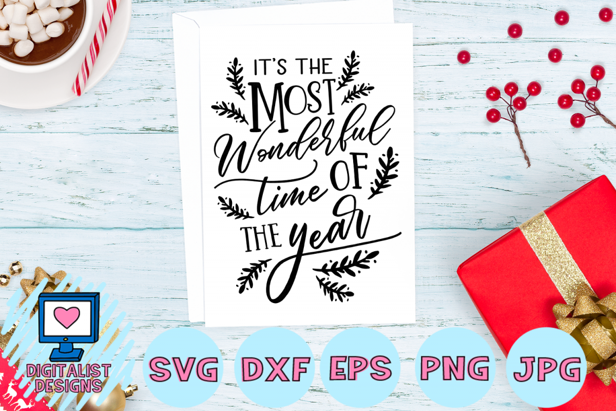 most wonderful time of the year svg, christmas svg, winter example image 1
