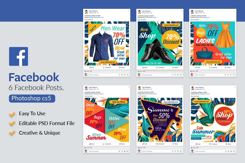 6 Fashion & clothes Product Facebook Posts example image 1