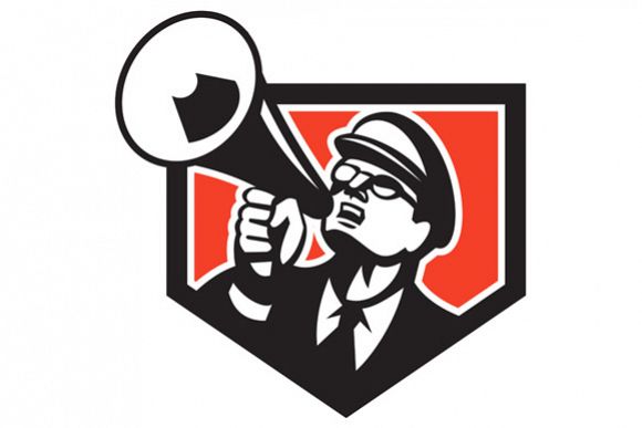 Nerd Shouting Megaphone Shield Retro example image 1