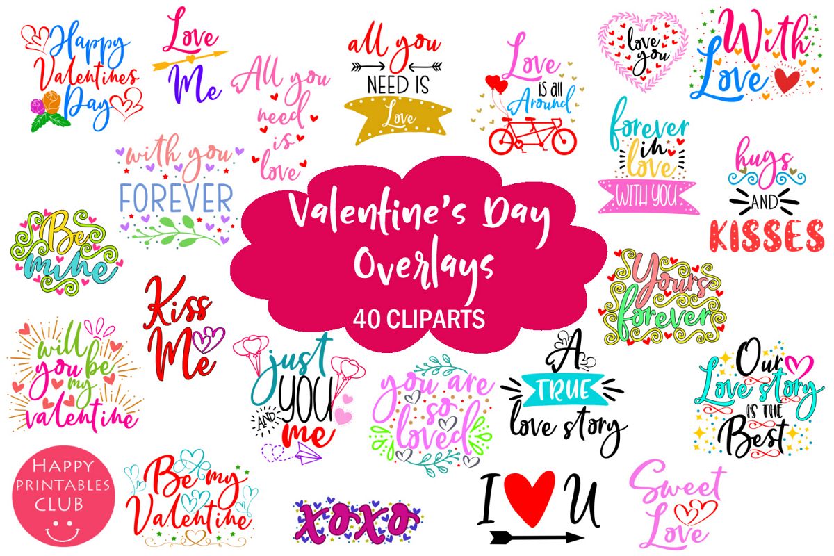 Cute Valentine's Day Overlays- Valentine Overlays Cute example image 1