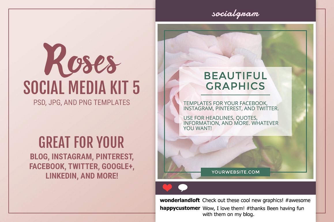 Roses Social Media Kit 5 example image 1