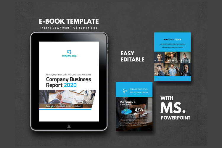 Business Report eBook Powerpoint Template example image 1