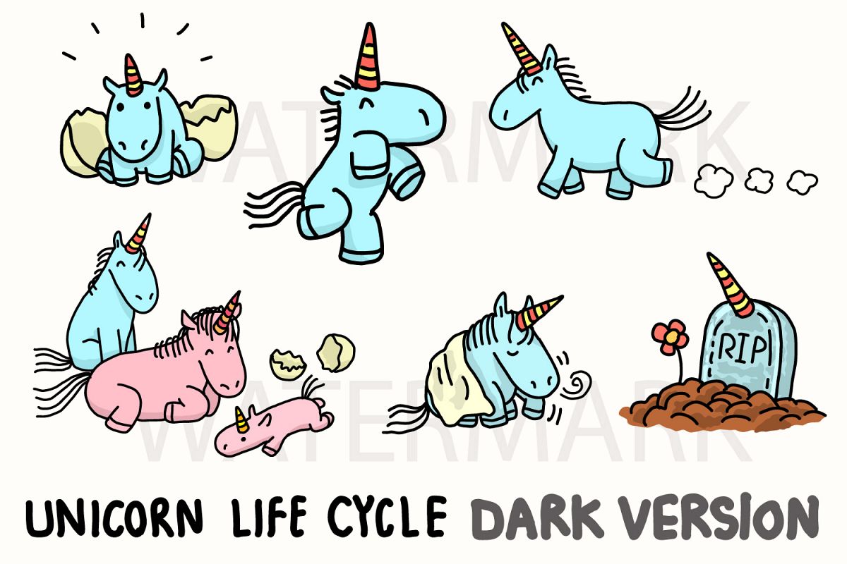 Download Unicorn Life Cycle - Birth Child Adult Have Baby and Pass ...
