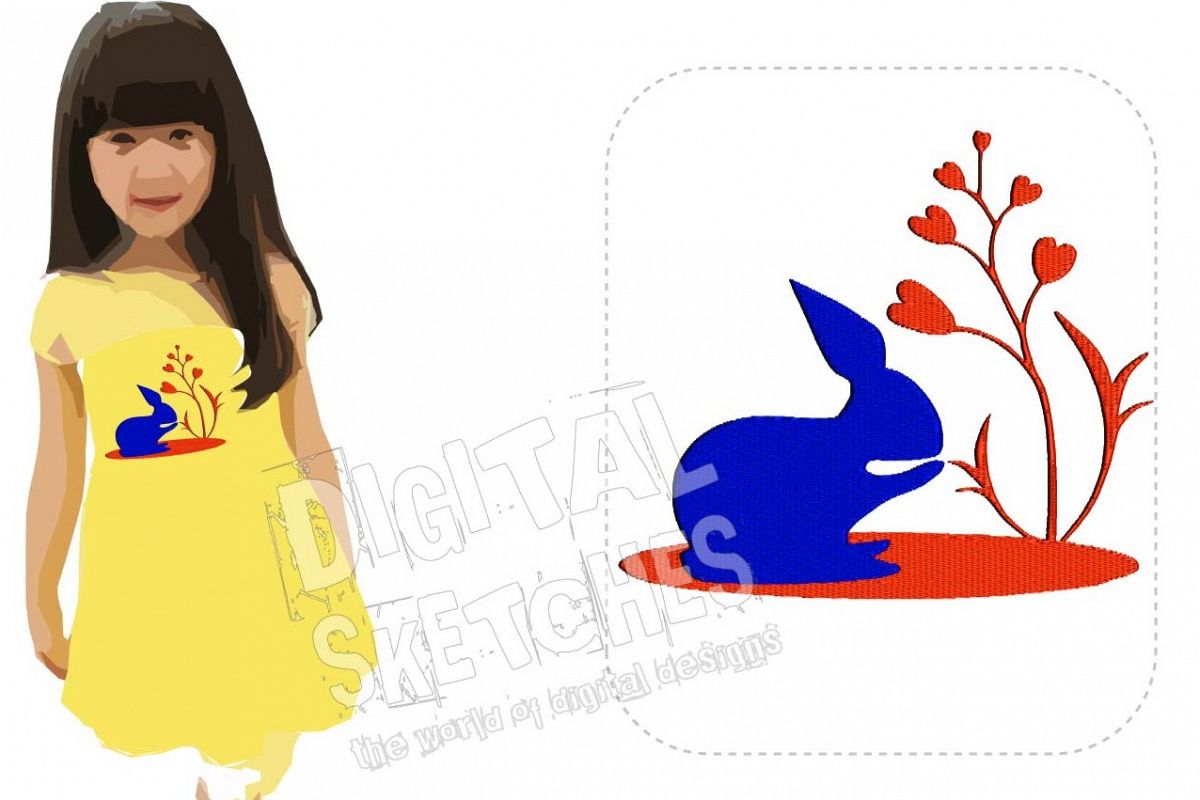 Bunny Easter Machine Embroidery Design 3 Sizes example image 1