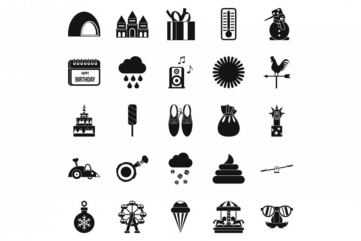 Peristyle icons set, simple style example image 1