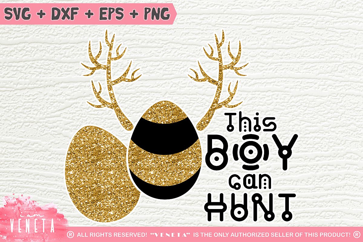 This BOY can HUNT | Easter Hunting | SVG, DXF, Cutting Files example image 1
