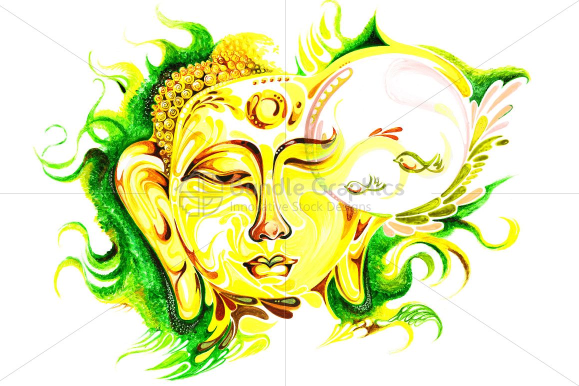 Lord Buddha - Abstract Painting example image 1