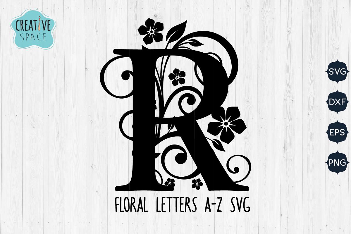 A-Z Floral Letters SVG Bundle, Floral Letters Svg example image 1