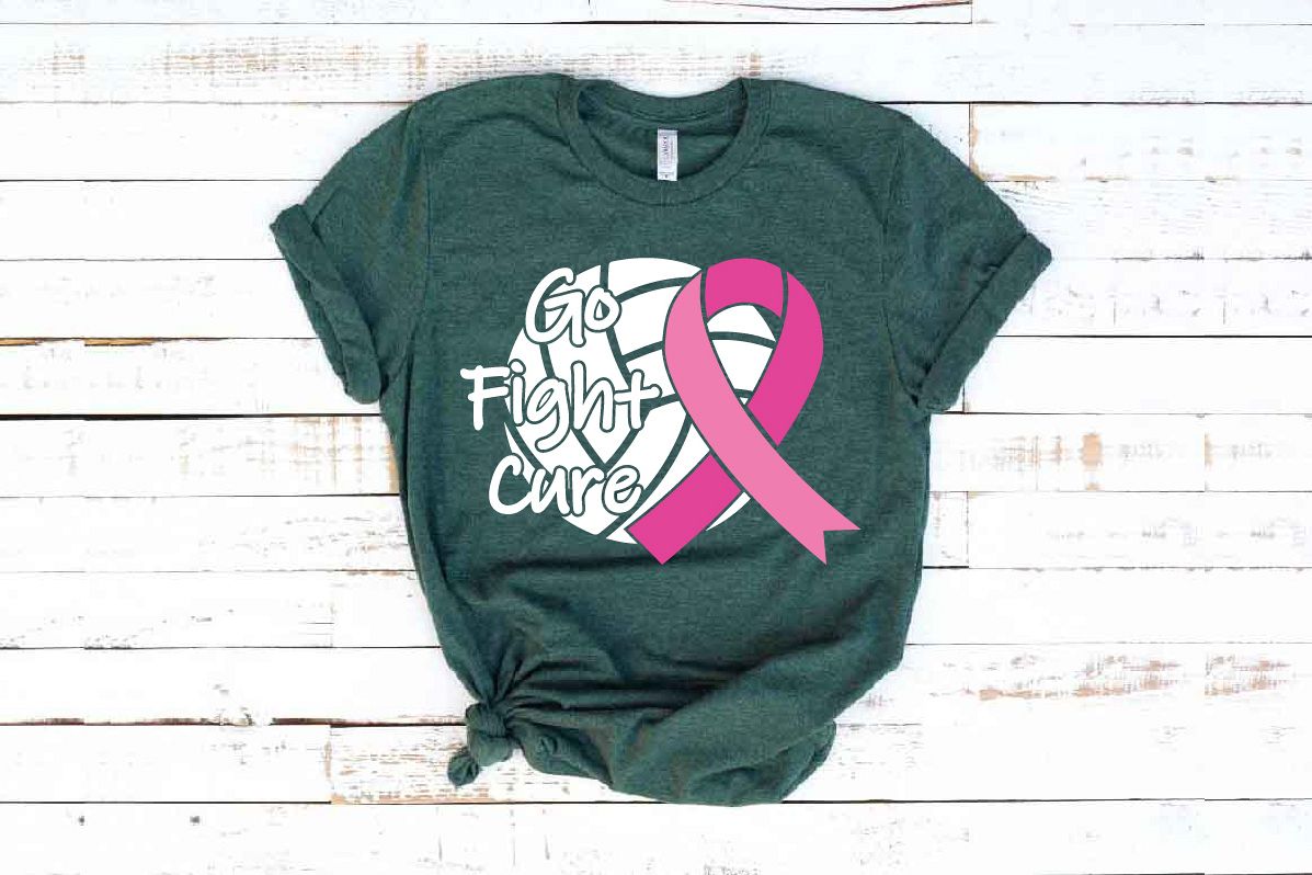 Go fight Cure Breast Cancer Cheer Volleyball Volley 1526s example image 1