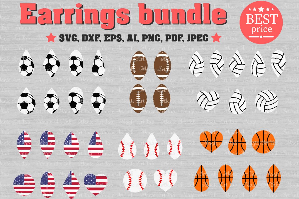 Download Earrings bundle svg, Sport earrings svg, Sport bundle svg ...