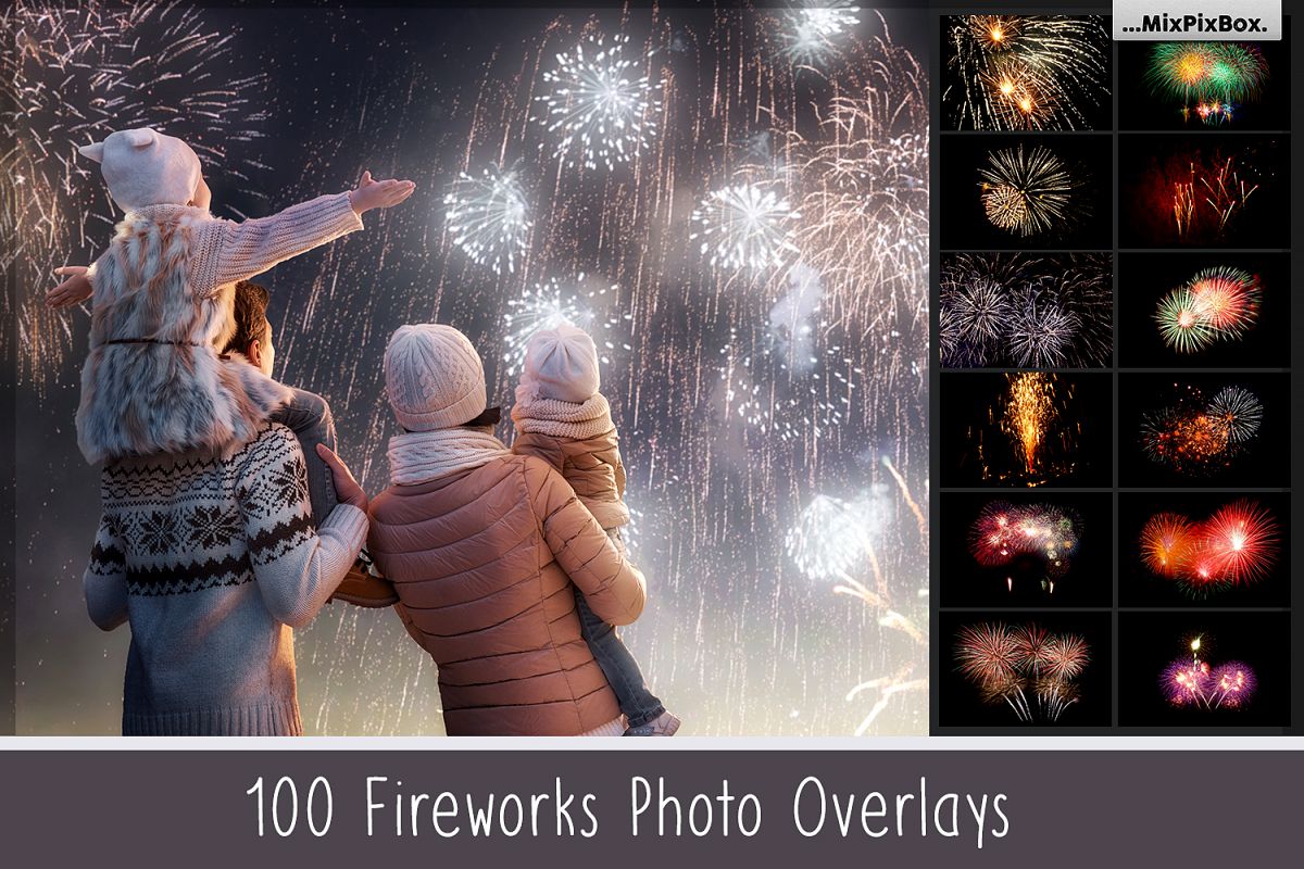 100 Fireworks Overlays example image 1