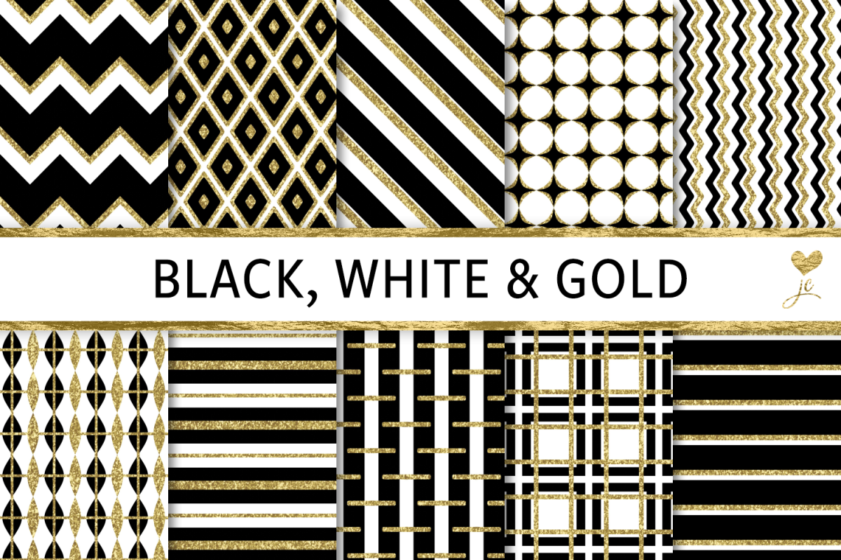 Black White and Gold Textures example image 1