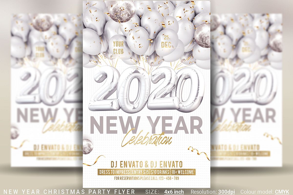 New Year Christmas Party Flyer example image 1