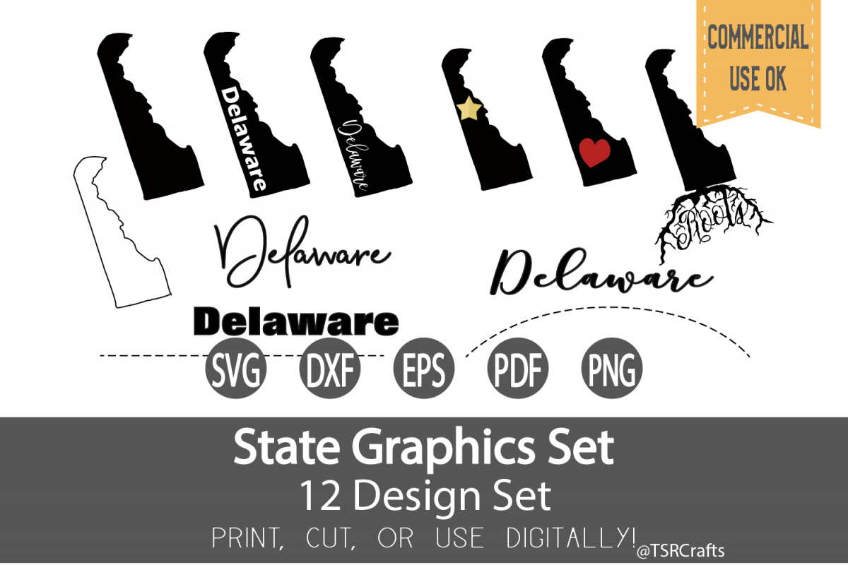 Delaware State Graphics Set - Clip Art and Digital Cut fi example image 1