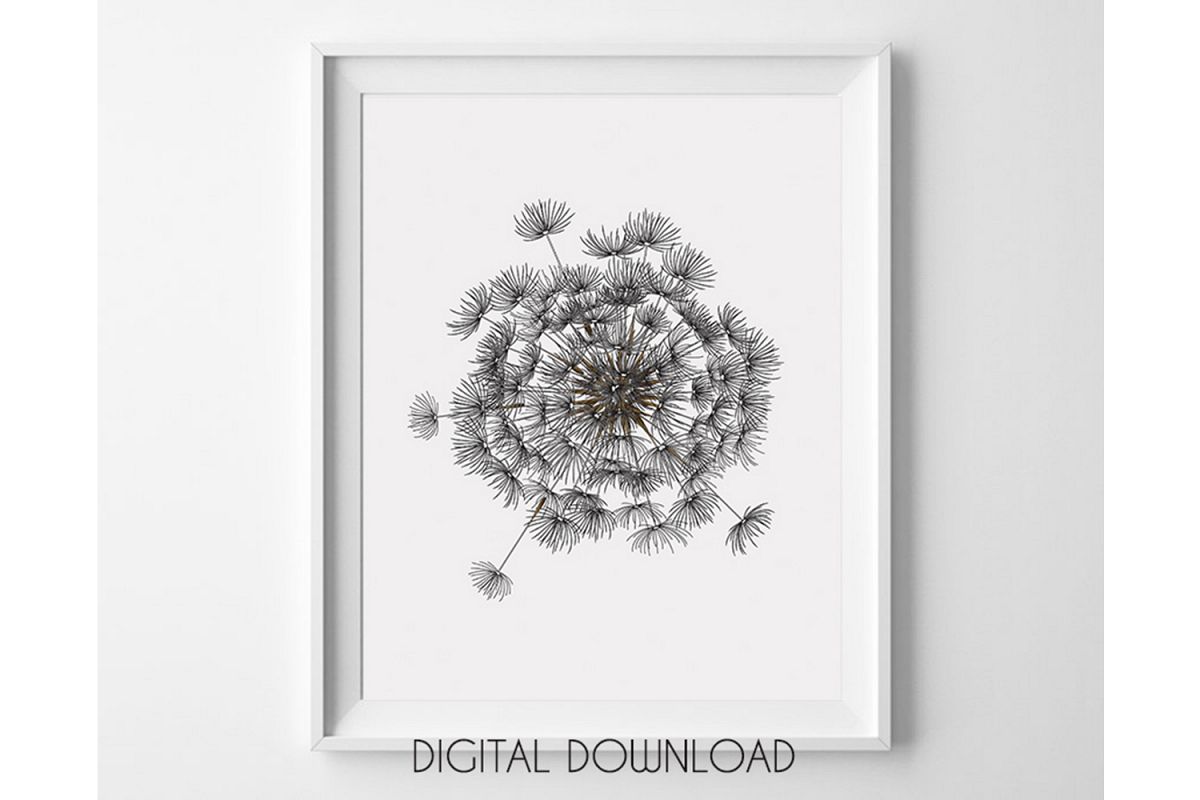 Dandelion Wall Art Large, Printable Digital Download example image 1