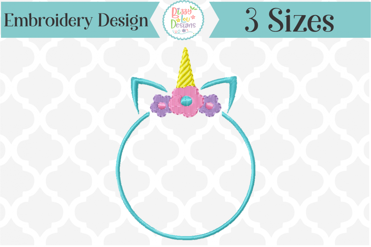 Download Unicorn Monogram Frame Embroidery Design (239181 ...